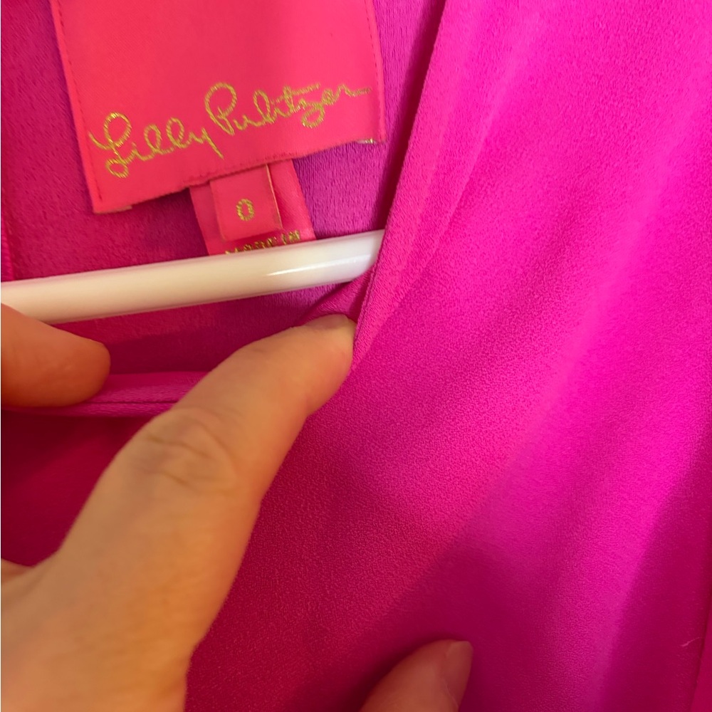 Lilly Pulitzer Anya hot pink Ruffle Jumpsuit - Picture 2 of 5